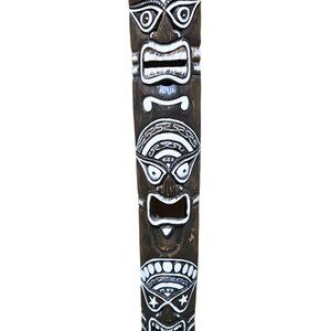 Hand Carved Wooden Tiki Totem Tropical Bar Patio Decor 40X6X3